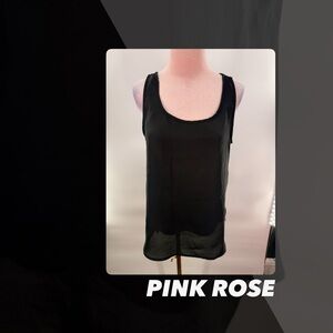 EUC Pink Rose Button Back Tank Top